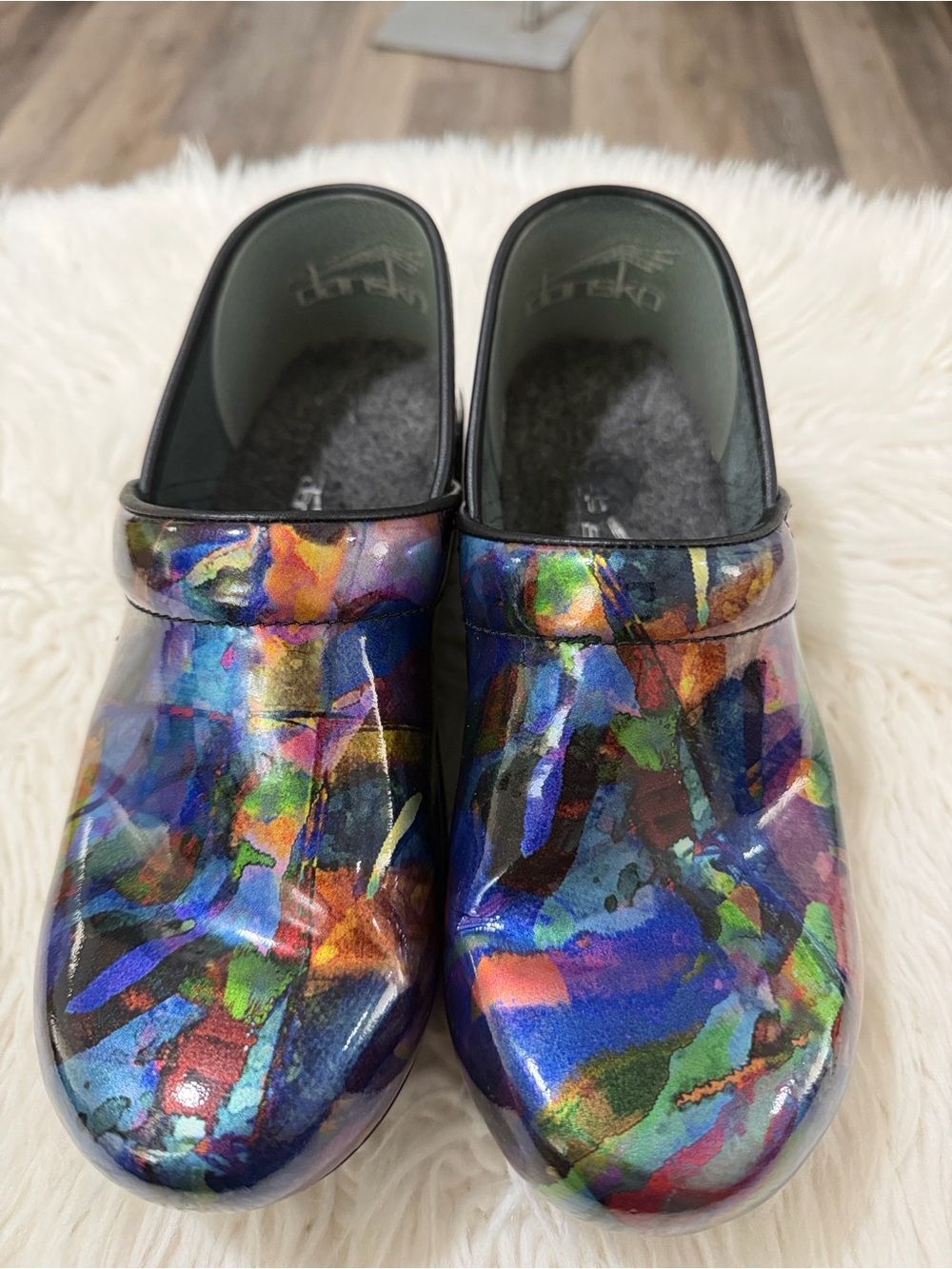 Dansko Women’s Iridescent Multicolor Clog Sneakers - Blue, Green, Purple, Orange